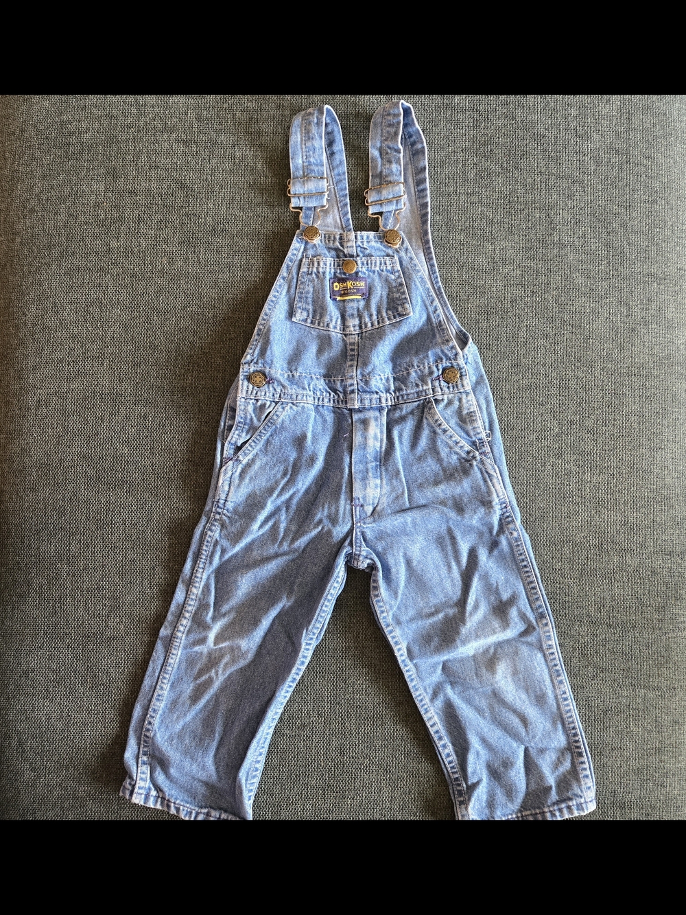 Vintage Oshkosh B'gosh Denim Jean Bib Overalls sz 3T light Vestbak USA Osh Kosh